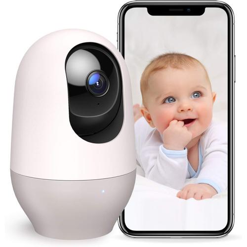 Moniteur Intelligent pour bébé, caméra WiFi intérieure, caméra de sécurité sans Fil IP 1080p à 360 degrés, Suivi de Mouvement, Vision Nocturne Super Infrarouge, Compatible avec Alexa, Audio