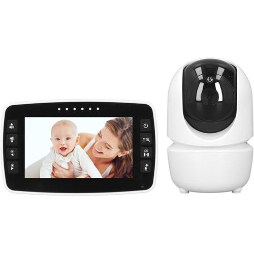 Moniteur pour bébé, Surveillance de la Température 100-240 V, Caméra de Surveillance pour bébé sans Fil, Zoom Panoramique/Inclinaison pour la Maison pour Les Tout-Petits (Prise UE)