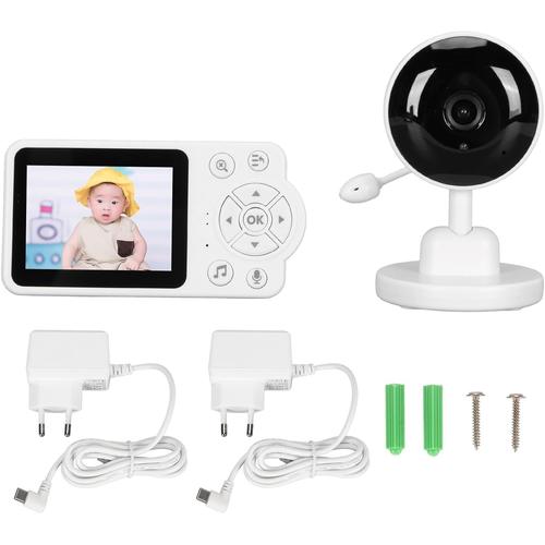 Moniteur bébé WiFi 2,4 GHz avec écran Couleur 2,8 Pouces, Caméra bébé WiFi à Conversation Bidirectionnelle avec Caméra Mobile pour Intérieur et Extérieur (Prise UE)