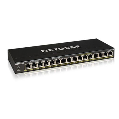 NETGEAR GS316PP - Commutateur - non géré - 16 x 10/100/1000 (PoE+) - de bureau, fixation murale - PoE+ (183 W)