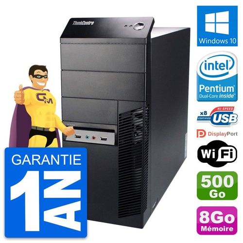 PC Tour Lenovo ThinkCentre M91p Intel G630 RAM 8Go Disque 500Go Windows 10 Wifi