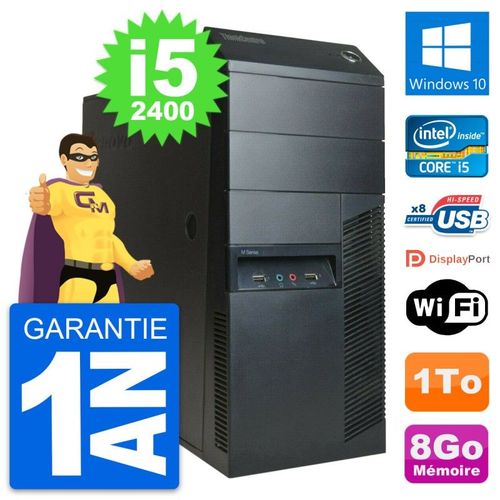 PC Tour Lenovo ThinkCentre M91p Core i5-2400 RAM 8Go Disque 1To Windows 10 Wifi
