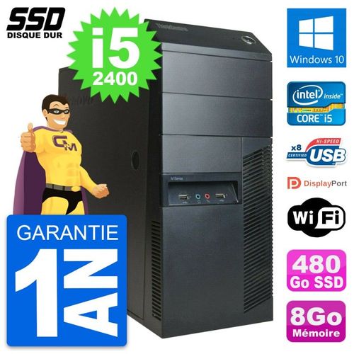 PC Tour Lenovo ThinkCentre M91p Core i5-2400 RAM 8Go SSD 480Go Windows 10 Wifi