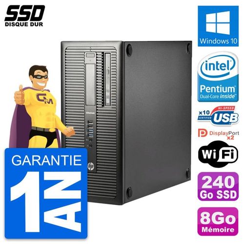 PC Tour HP EliteDesk 800 G1 Intel G3220 RAM 8Go SSD 240Go Windows 10 Wifi