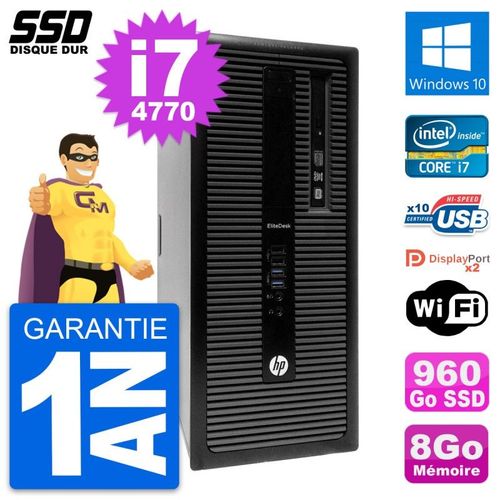 PC Tour HP EliteDesk 800 G1 Intel Core i7-4770 RAM 8Go SSD 960Go Windows 10 Wifi