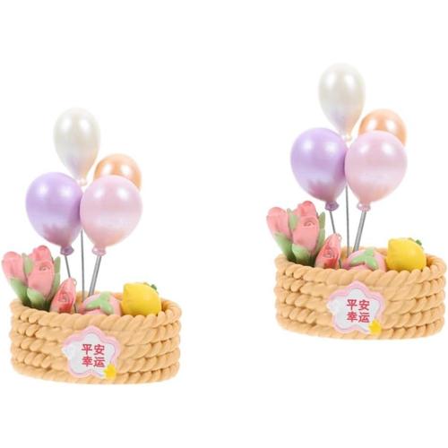 Comme Indiquéx2pcs 2 Pièces Cactus Fleur Panier Voiture Décor Bonsaï Panier Ballons Simulation Avec Panier Faux En Pot Bureau Artisanat Panier Décor Fausse Décoration Résine Artificielle