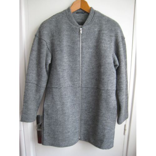 Veste En Lainage Zippée Gris Chiné Esprit 36 Tbe