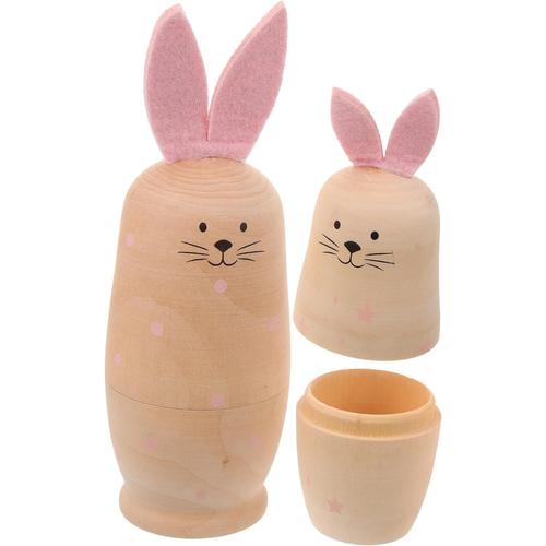 Comme Montré 2 Boîtes Pot De Lapin De Paques Boîte À Biscuits Poupée Babouchka Animal Coffrets Cadeaux Bonbonnière Porte-Bonbons De Fête Portable Récipient Pot De Bonbons Pot De