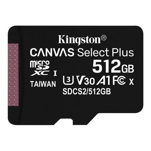 Kingston Canvas Select Plus - Carte mémoire flash - 512 Go - A1 / Video Class V30 / UHS Class 3 / Class10 - SDXC UHS-I