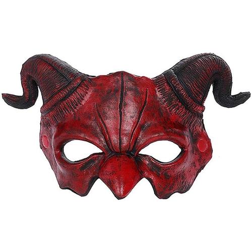 Masque Dhalloween, Couverture De Visage De Diable, Masque De Monstre Fantôme De Cornes De Mouton Effrayant, Costume Dhalloween De Nouveauté Pour Fête, Mascarade, Carnaval, Cosplay