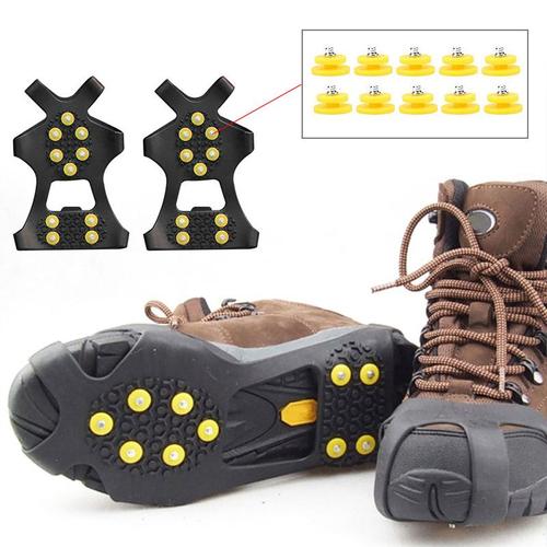 1 Paire Glace Traction Crampons Antidérapant Sur Chaussures 20 Clous À Neige Grips Crampons Crampons Pointes(S)