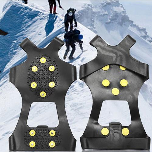 24.5*15cm Lot De 2 Crampons Antidérapants Avec 20 Clous Crampons Neige Et Glace Traction Verglas Pour Chaussures Ski Randonnée Hiver(Xl)