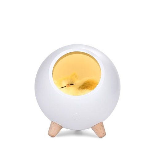 Usb Charge Nuit Lumière Table Chevet Décor À La Maison Cadeaux Mini Mignon Enfants Dormir Chambre Led Dessin Animé Chat Abs