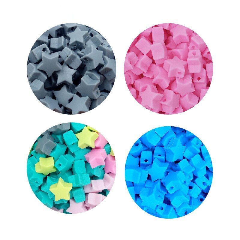 Star Forme Silicone Perles De Qualit Alimentaire Dentition ... - 2