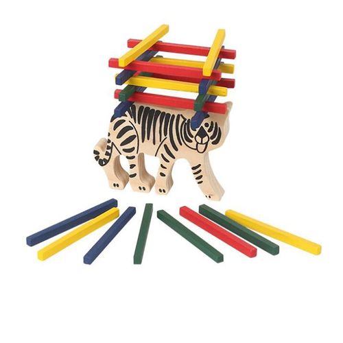 1 Jeu De Bébé Jouet En Bois Tigre Couleur Tige Balance Poutre Enfants Puzzle Jouer Avec Les Adultes Jouets Éducatifs Cadeau Pour Enfants