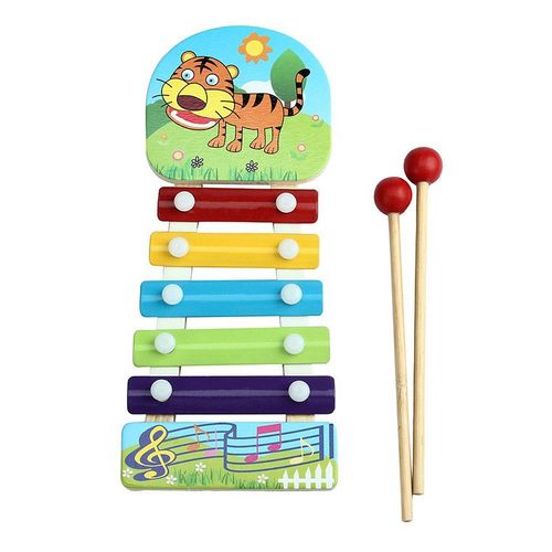 5 Tons Cinq Tons Bébé En Bois Jouet À  La Main Frapper Piano Jouets Éducatifs Pour Enfants Musique Illumination Enseignement Cadeau