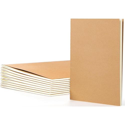 Lot De 10 Cahiers Kraft, Cahier A5 Page Ligné, Bloc-Notes A5, Carnet De Notes, Journal Intime, Carnet De Voyage, Carnet De Dessin Pour Enfants, Étudiants, Adultes, École, Bureau, Voyage