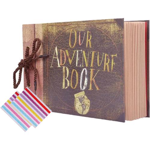 Our Adventure Book Album Photo Scrapbooking Diy Album Photo 30 X 19 Cm Livre De Mémoire 80 Pages Avec Album De Voyage, Cadeau De Saint-Valentin, Femme, Enfant (19 X 27 Cm)