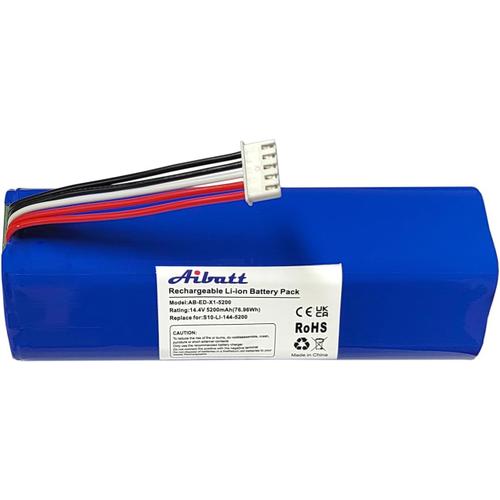 Batterie Li-lon 14,8 V 5200 mAh de rechange pour aspirateur Ecovacs Deebot T8 Pure, T8+, Deebot T9, Deebot T10, Deebot X1, Deebot Ozmo 950, T5 Max Home Cleaner robot domestique.