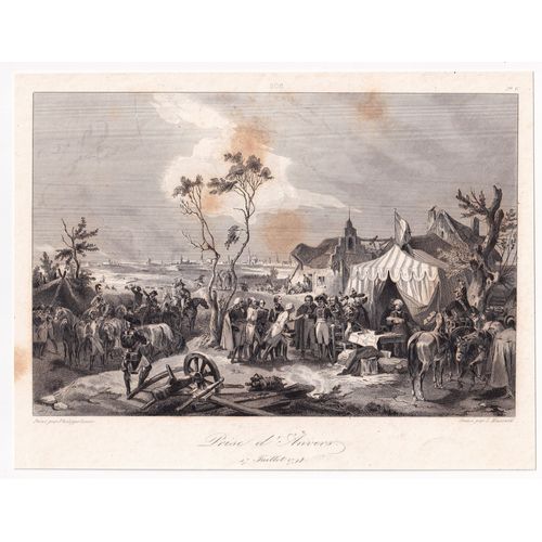 Gravure 1839 Général Pichegru Prise D'anvers Belgique Révolution Française 17 Juillet 1794 Armée Du Nord