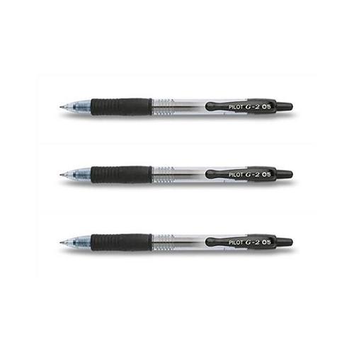 Pilot Lot De 3 Stylos Bille À Encre Gel G2 05 Pte Fine Noir