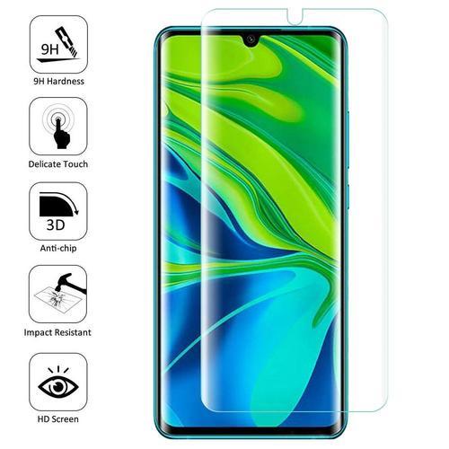 1 Film En Verre Trempé Pour Xiaomi Mi Note 10/ Note 10 Pro 6.47" Bord Incurvé Resistant - Transparent