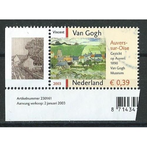 Pays Bas Van Gogh Paysage Auvers Sur Oise 2003 Bord De Feuille N° 2005