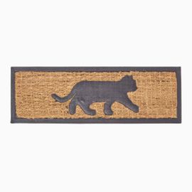Paillasson Coco Et Caoutchouc Motif Chat, 75 X 25 Cm