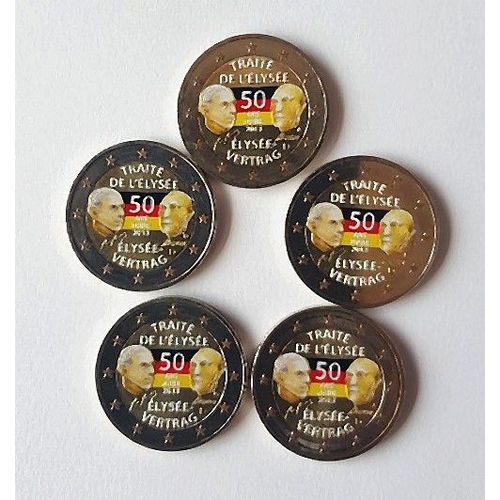 Allemagne 2013 - 5 Ateliers "Traite De L'elysee" - 2 Euros Commemoratives Couleur