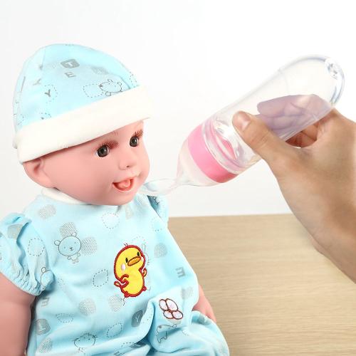 Biberon En Silicone Pour Bébés Et Tout-Petits, 90ml, Avec Cuillère, Distributeur De Céréales Pour Aliments Frais (Rose)