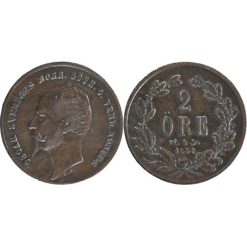 Suede - 1858 - 2 Ore - Oscar I - Qualite - 20-003