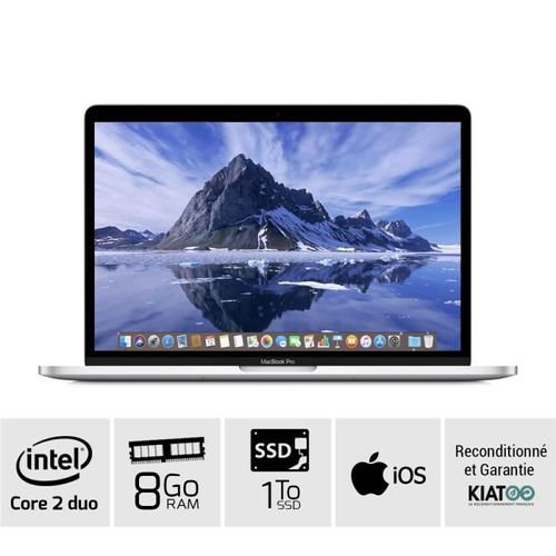 Apple - 13" MacBook Pro Gris A1278 - Intel Core 2 Duo - RAM 8Go - Stockage 1To SSD - AZERTY - Reconditionné