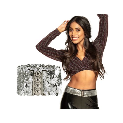Ceinture À Sequins Argentée Adulte