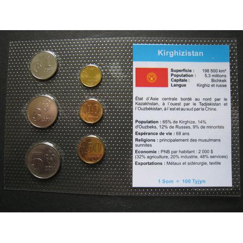 Set De 6 Pièces De Monnaies Neuves - Kirghizistan - Etat D' Asie Centrale - 1-3-5 Soms + 1-10-50 Tyins - 2008