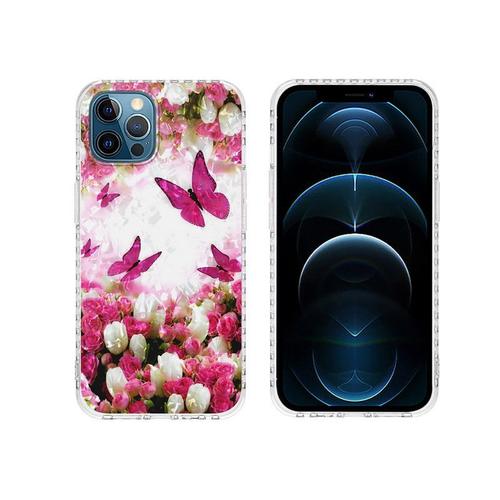 Étui De Protection Pour Iphone 12 / 12 Pro Papillon Et Fleur