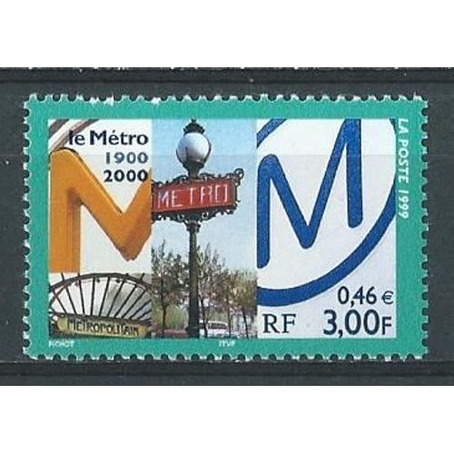 Centenaire Du Métro. Panneaux Anciens Et Modernes 1999 Neuf** N° 3292