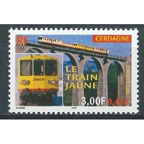 Le Train Jaune De Cerdagne. Le Train De Face Et Sur Un Viaduc 2000 Neuf** N° 3338