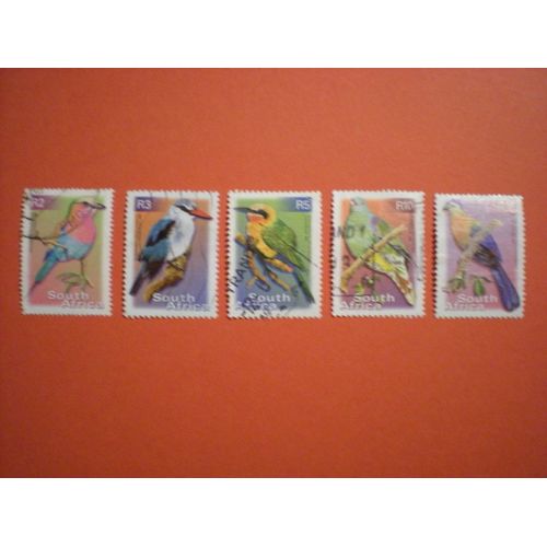 Oiseaux - Série Complète De 5 Timbres Oblitérés - Afrique Du Sud - Côte 15 Euros