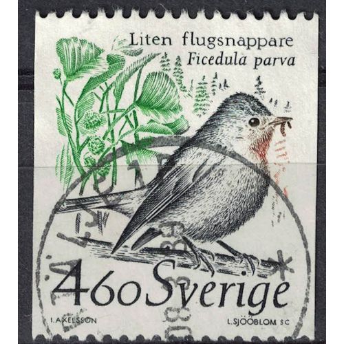 Suède 1989 Oblitéré Used Bird Oiseau Ficedula Parva Gobemouche Nain Su