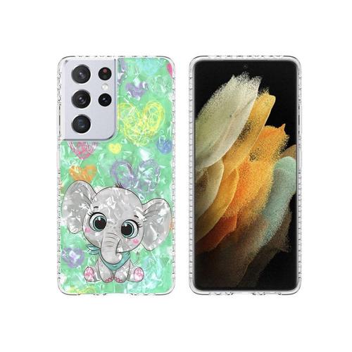 Coque Pour Samsung Galaxy S21 Ultra Mignon Éléphant