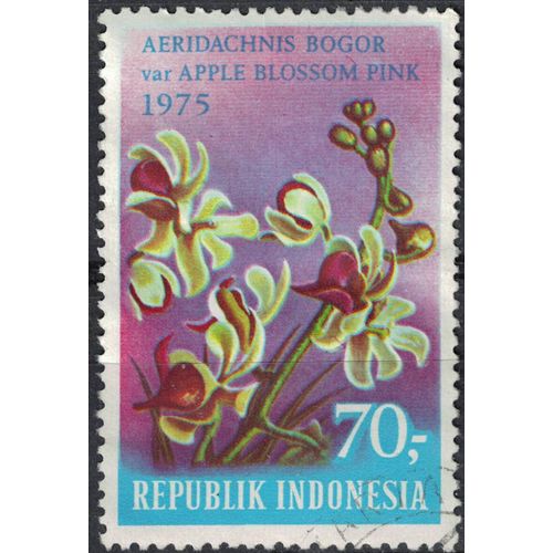 Indonésie 1975 Oblitéré Used Fleurs Aeridachnis Bogor Var. Apple Blossom Pink Su