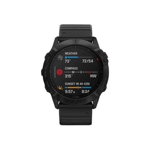 Garmin Fenix 6x Pro - Noir - Montre De Sport Avec Bracelet - Silicone - Noir - Affichage 1.4" - 32 Go - Bluetooth, Wi-Fi, Ant+ - 66 G