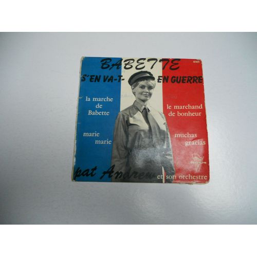 Brigitte Bardot Pochette Vendue Sans Disque /// Babette S'en Va En Guerre /// Pat Andrew