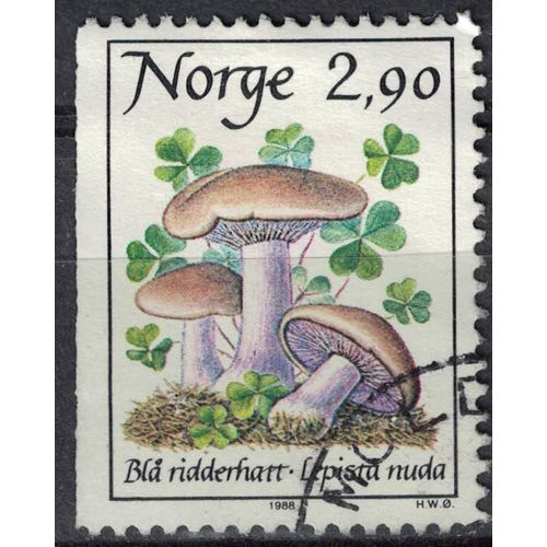 Norvège 1988 Oblitéré Used Mushrooms Champignons Lepista Nuda Pied Bleu Su