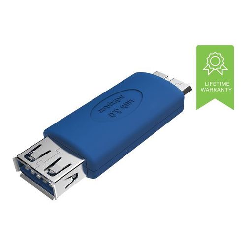 Vision - Adaptateur USB - Micro-USB de type B (F) pour USB type A (M) - USB 3.0 - bleu