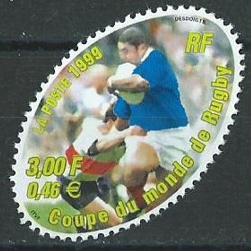 Timbre Ovale Coupe Du Monde De Rugby 1999 Neuf** N° 3280