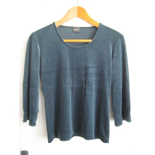 Haut Tunique Stretch En Velours Vert Sapin 40 42