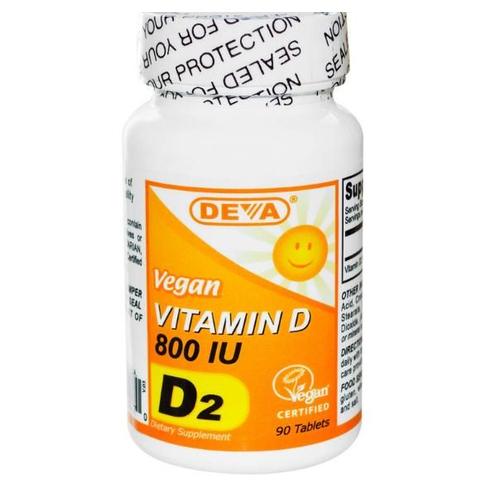 Deva, Vitamine D, Vegan, 800 Ui, 90 Comprimés 
