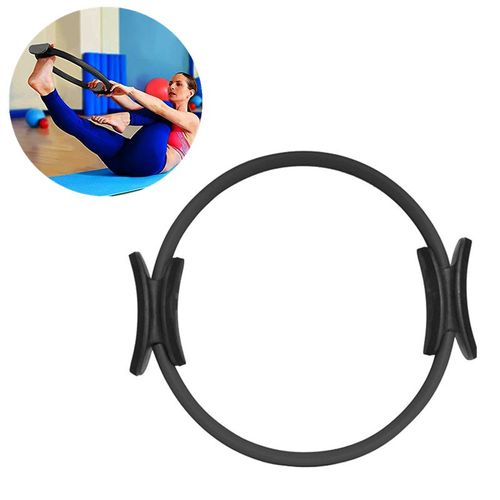 Pilates Anneau Crescent Soutien Magique Fitness Circle Double Grip Poignées Résistance Full Body Toning Circle Training Boucle (Noir)