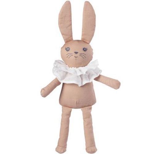 Doudou Lapin Rose Col Blanc Élodie Détails Lovely Lily Peluche Jouet Bébé Fille